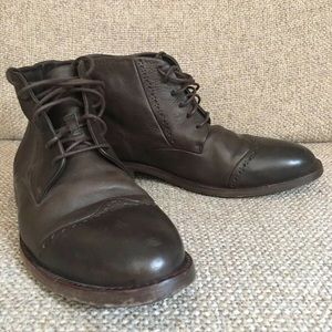 MEN'S MARSELL LEATHER WINGTIP DERBY ANKLE BOOTS 11